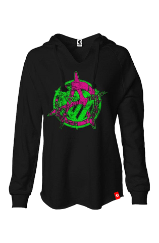 Acid Death Anarchy Women's Lightweight Wash Hoodie hoodies Odysseus Clothing 