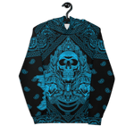 Bandana Unisex Hoodie Odysseus Clothing XS Blue on Black 