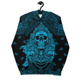 Bandana Unisex Hoodie Odysseus Clothing XS Blue on Black 