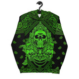 Bandana Unisex Hoodie Odysseus Clothing XS Green on Black 