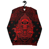 Bandana Unisex Hoodie Odysseus Clothing XS Red on Black 