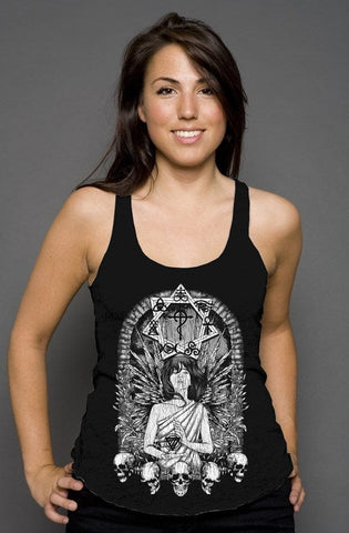Heptagram Racerback Tank tank tops Odysseus Clothing xs solid black triblend 