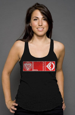 LA Mental Racerback Tank tank tops Odysseus Clothing xs solid black triblend 