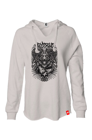 Malevolent Women's Lightweight Wash Hoodie (Bone) hoodies Odysseus Clothing 