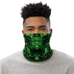 Skull Bandana Neck Gaiter Odysseus Clothing Green on Black 