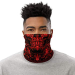 Skull Bandana Neck Gaiter Odysseus Clothing Red on Black 